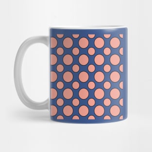 Copy of Orange and blue polka dots black outline Mug